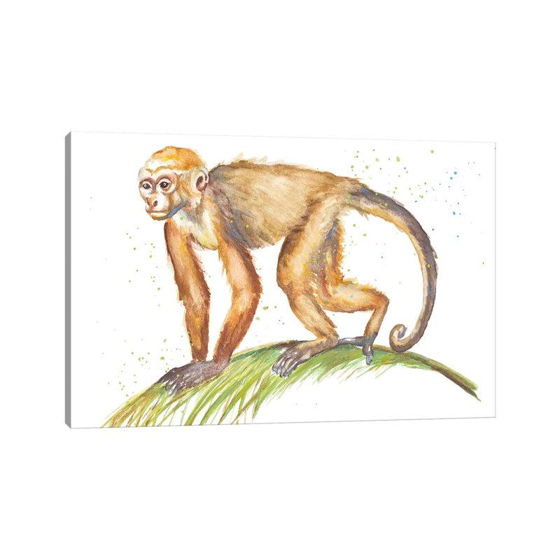 Monkeys In The Jungle II by Patricia Pinto - Wrapped Canvas Painting, 20.32 cm H x 30.48 cm W