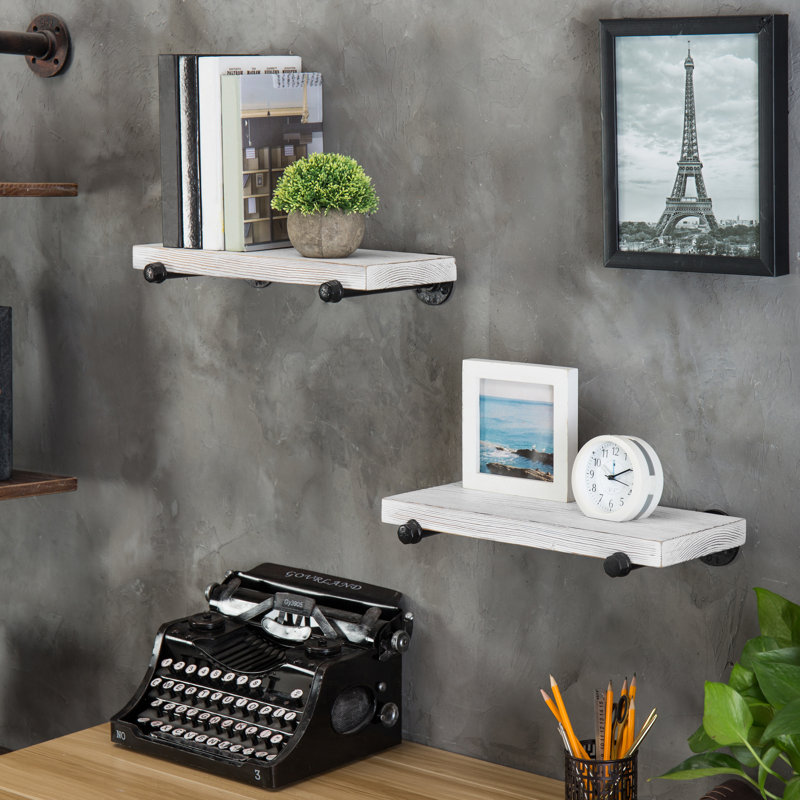 Abedallah 2 Piece Pine Floating Shelf