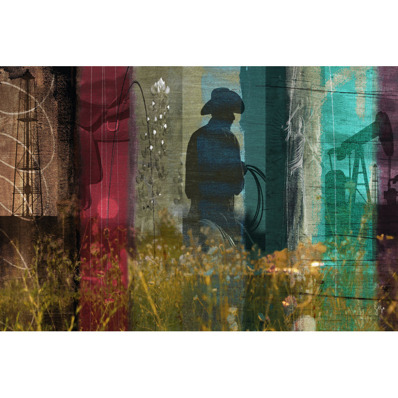 Cowboy Collage by Sisa Jasper - Wrapped Canvas Print, 30cm H x 46cm W x 3.8cm D