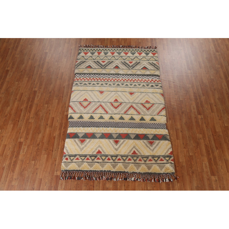 One-of-a-Kind 5'5" X 8'5" New Age Wool Area Rug in Multicolor