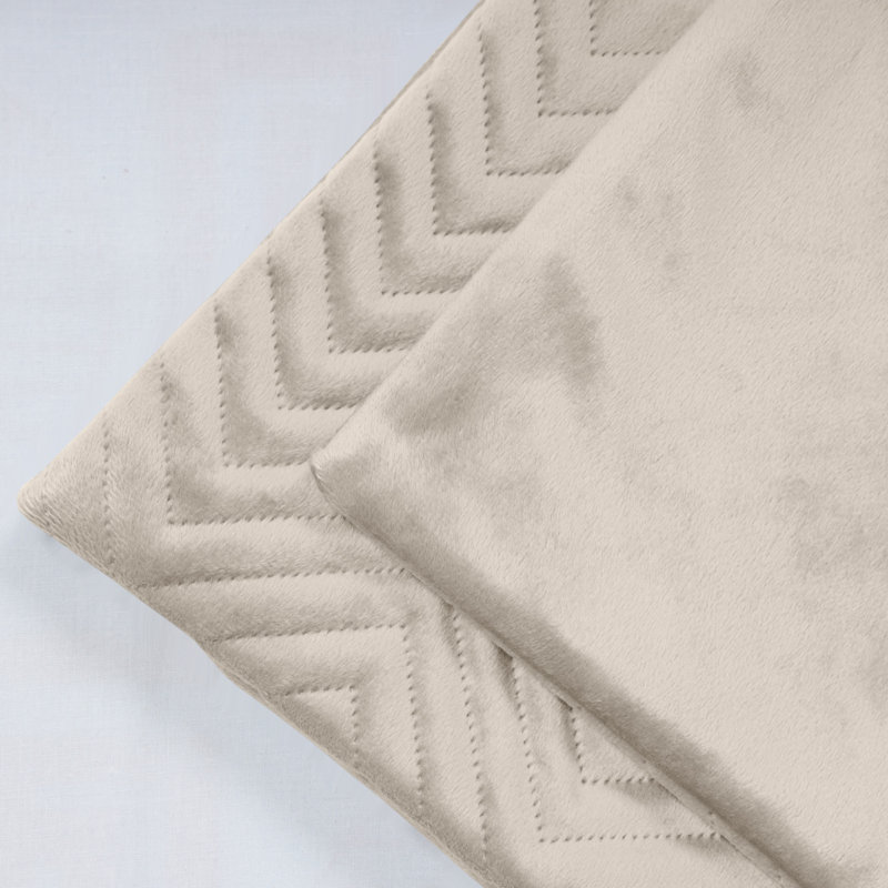 Embossed Quilted Pattern Velvet Cushion Cover (Set of 4), Beige