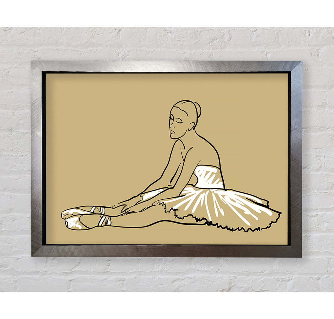 Gerahmtes Wandbild Beige White Ballerina 4