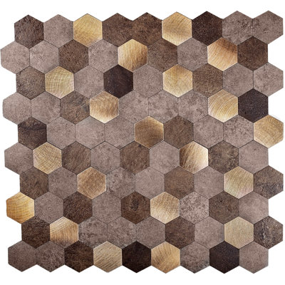 11.25" x 11" Metal Honeycomb Wall Tile
