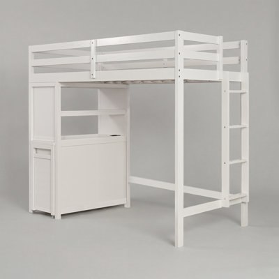 Karol Workstation Twin Loft Bed With Storage Drawers And Ladder