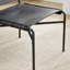 de loisirs en cuir noir rétro | design moderne et antique | pieds en métal noir | Style sans accoudoirs