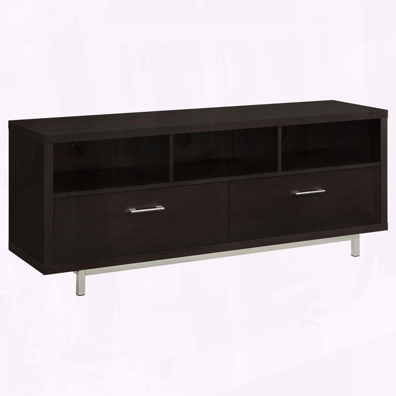 Console de télévision avec rangement 60 po Cappuccino, Brun