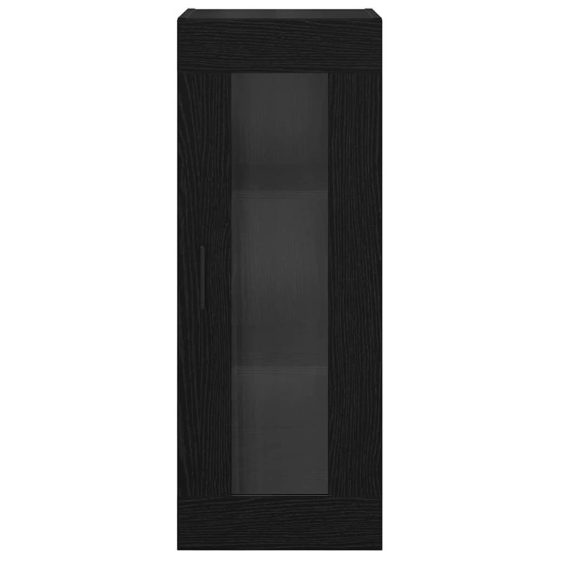 Glass Bathroom Storage, Black Oak