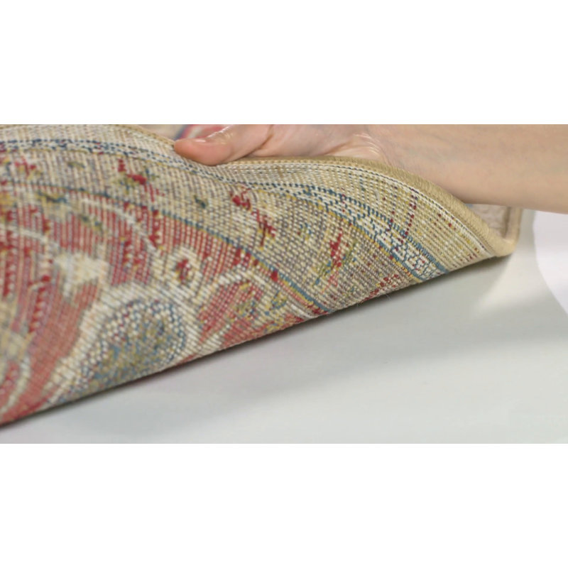 Ralph Lauren-Inspired Quentin Hand-Knotted Red & Beige 4'x6' Area Rug