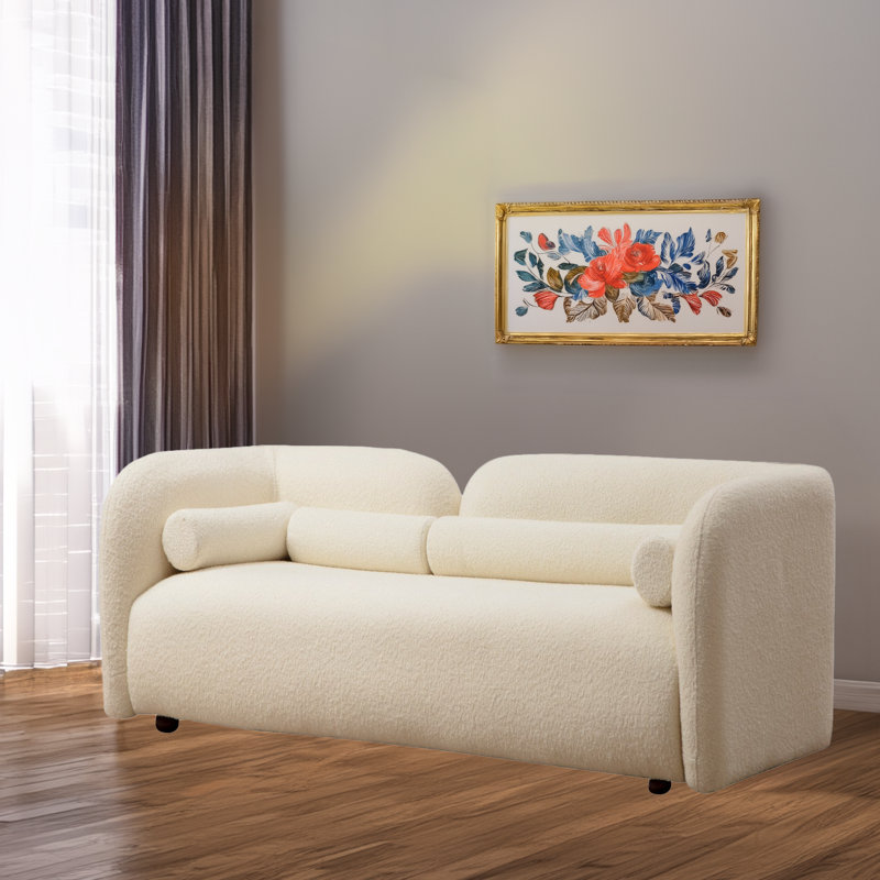 2-Seat Sofa Loveseat With Walnut Legs