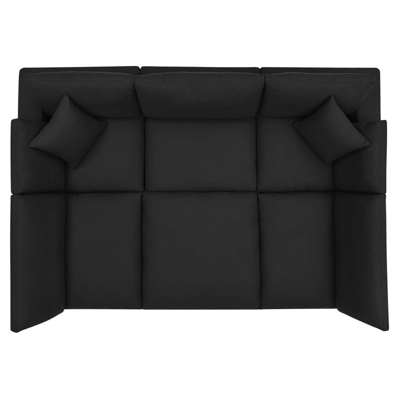 Canapé modulaire 6 pièces Commix, Polyester noir