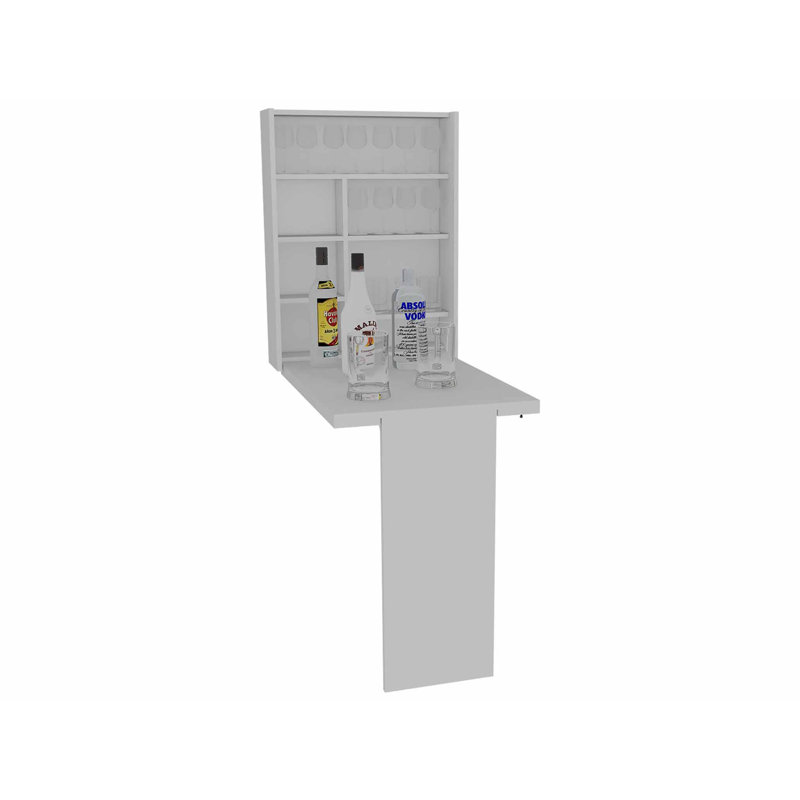 Dalton Foldable Floating Desk with 7 Shelf Divisions, White