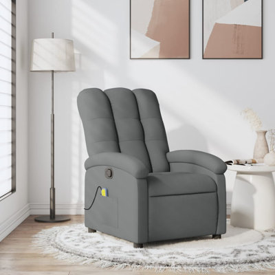 Fauteuil de massage inclinable de massage en polyester gris foncé
