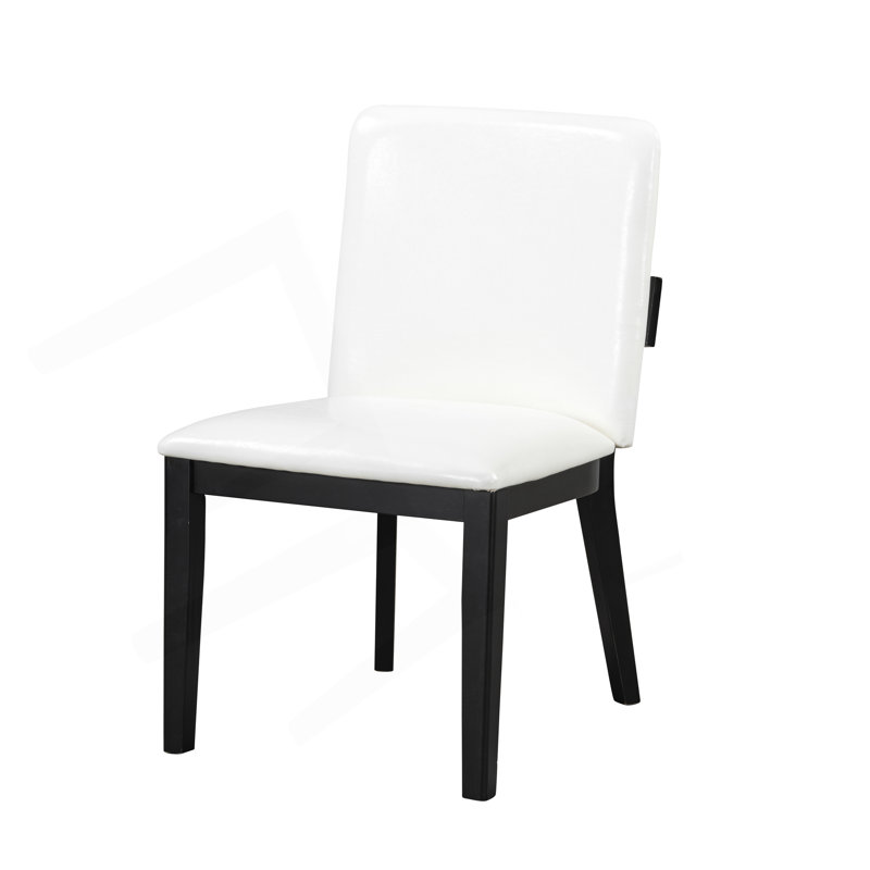 Ensemble de 2 chaises de salle à manger rembourrées en cuir synthétique moderne
