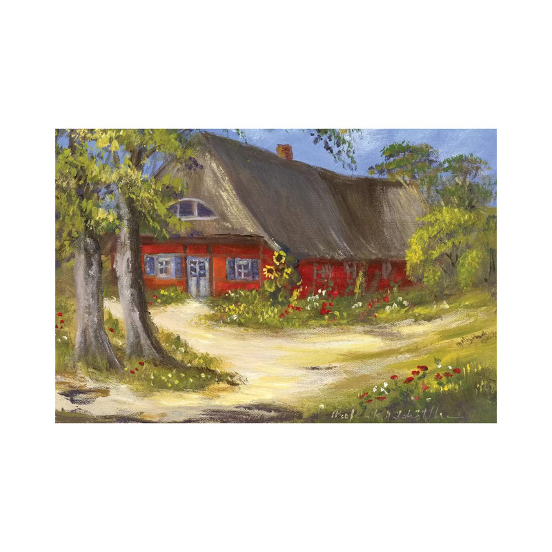 Red House by Katharina Schöttler - Wrapped Canvas Print, 20.32 cm H x 30.48 cm W