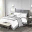 Collection de literie pour lit double / grand lit gris - édredon et taies décoratives en microfibre douce lavable à la machine-124544278