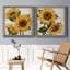 Tournesol d'été I - ensemble de 2 peintures sur toile encadrées-287988960-287988963