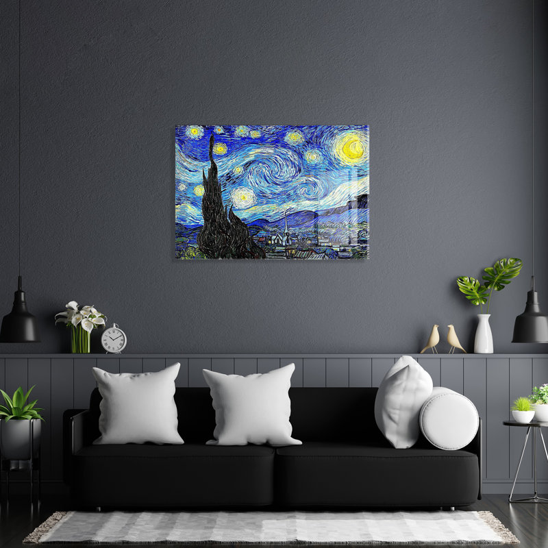 Decorative Tempered Glass Painting, 27.6" H x 39.4" W