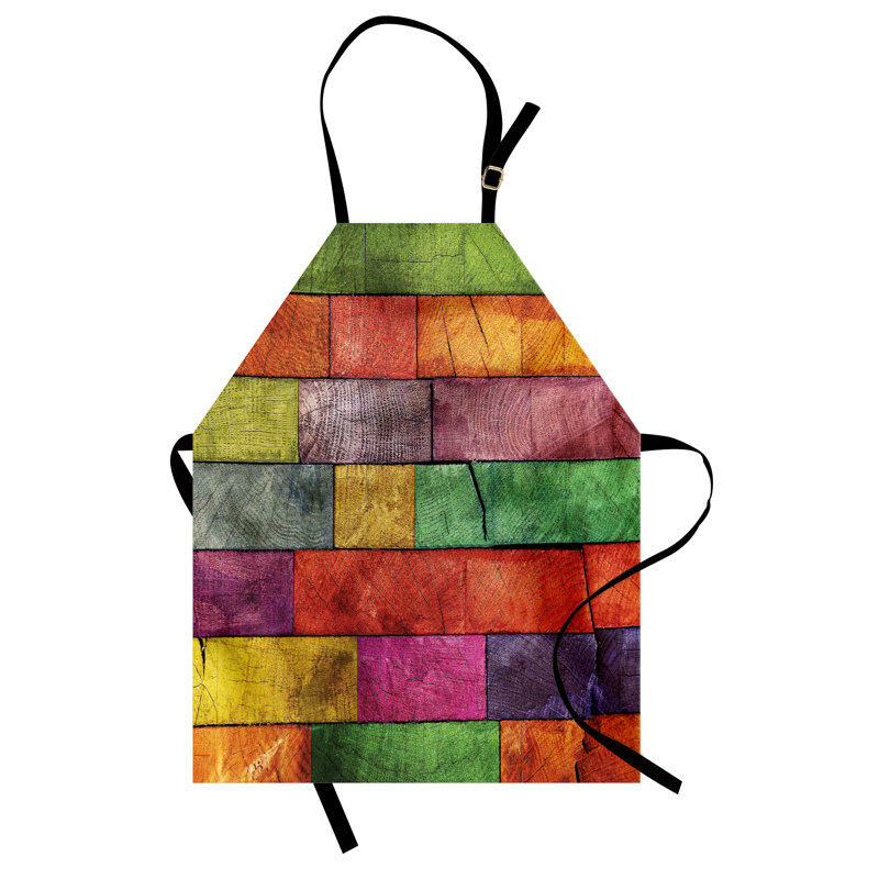 Multicolore East Urban Home, tablier abstrait unisexe, Rainbow Timber Art, taille adulte