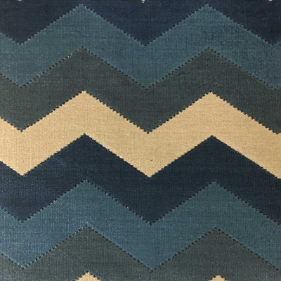 Piccadilly - Bold Chevron Cut Velvet Upholstery Fabric By The Yard