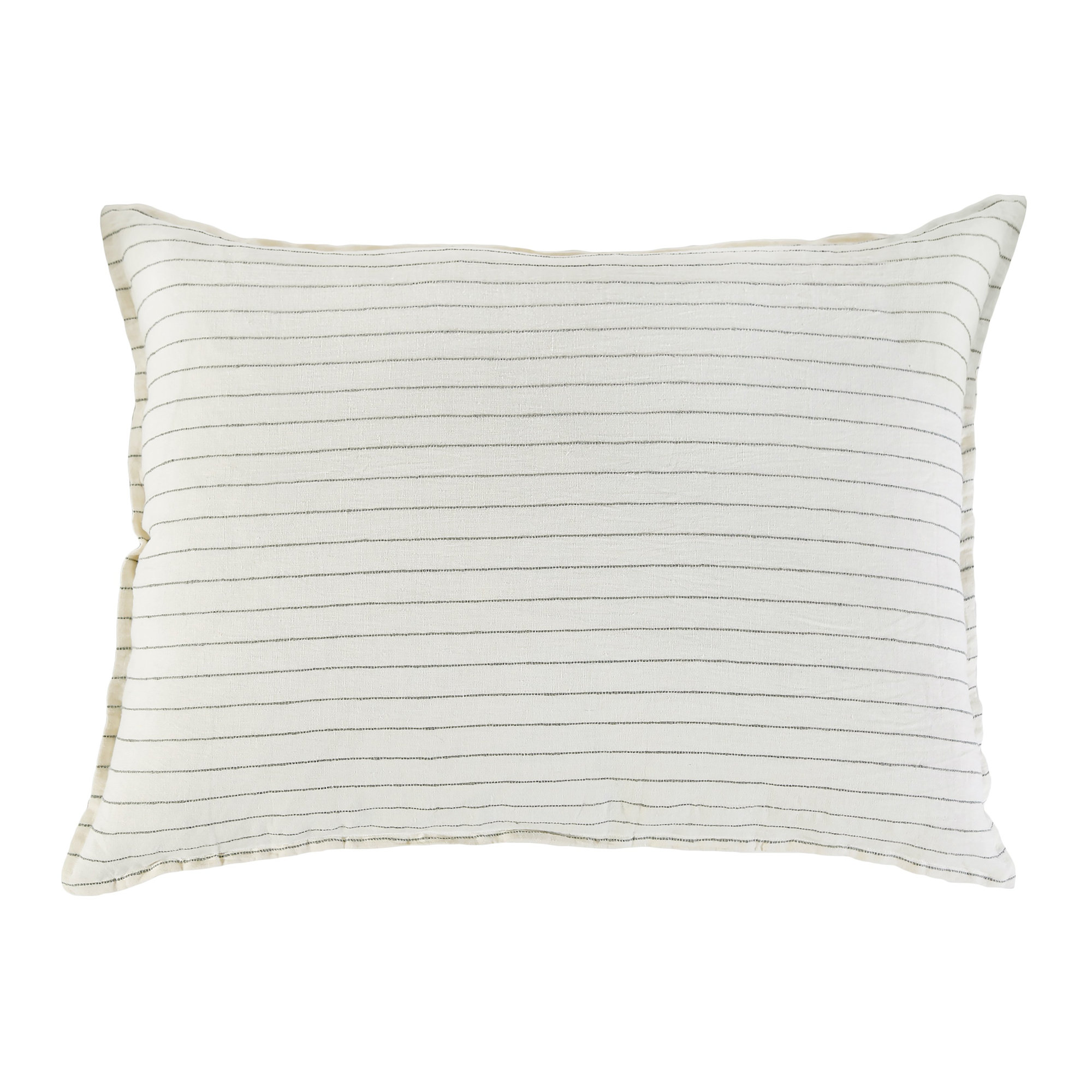 Blake Linen Shams, Cream/Gray, Standard
