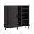 26 Pair Shoe Storage Cabinet With Open Storage Compartments, 5-Tier Wooden Shoe Organizer Cabinet With Adjustable Shelves & Tambour Sliding Doors-1065340325