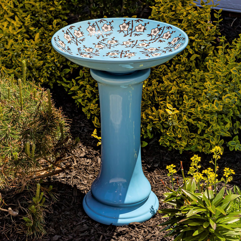 Ceramic Single Tier Birdbath