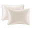 Couvre-lit grand réversible crème - Rembourrage en coton prélavé pour le confort, matelassage luxueux, matelas profond surdimensionné, livré avec 2 taies décoratives au charme serein, charme