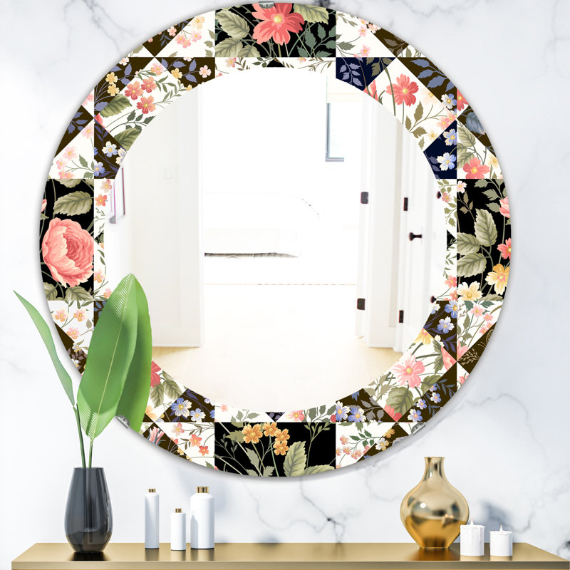 Miroir d'appoint Obsidian Bloom, H 23,6 po x l 23,6 po