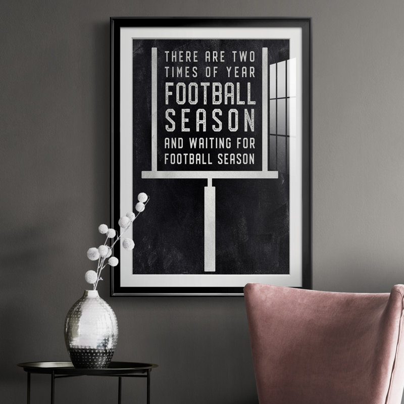 Football Season - Art textuel avec cadre photo, H 36,5 po x l 26,5 po x P 1,5 po, Noir