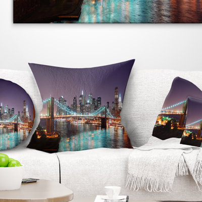 Hudson River Panoramic View - Landscape Printed Pillow