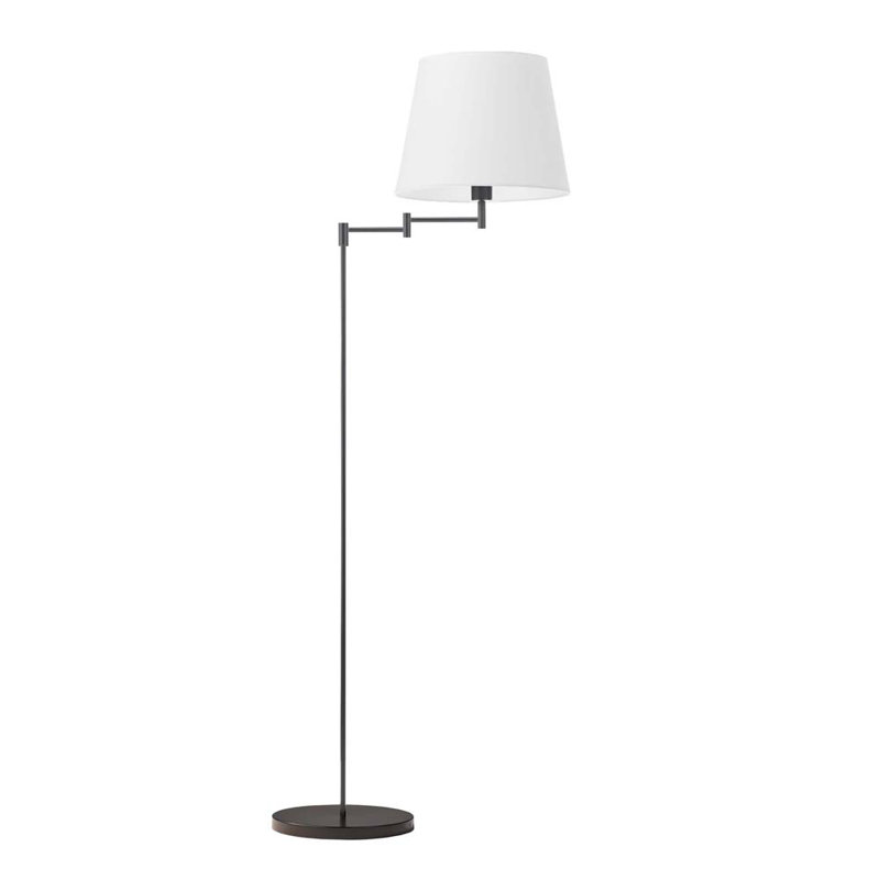 Askegard 165cm Swing Arm Floor Lamp, Black, White