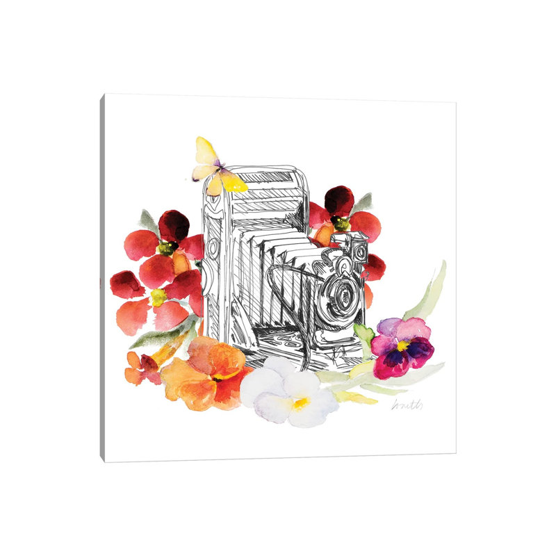 Camera Sketch On Fall Floral I by Lanie Loreth - Wrapped Canvas Painting, 30.48 cm H x 30.48 cm W