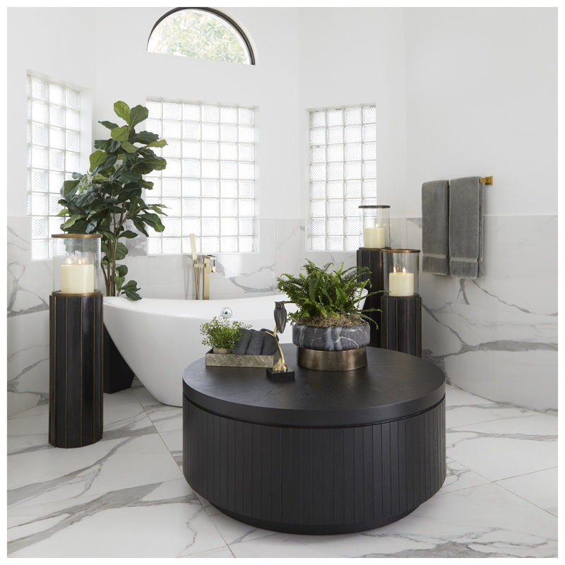 Reed Wood Floor Hurricane, 36" H x 10" W x 10" D