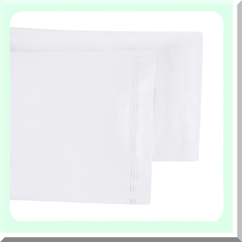 Luxury Cotton 650 Thread Count Pillowcase Set - Standard Size, Single Ply, Soft & Smooth, Hotel Quality, Breathable, White - 2 Piece Set