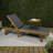 Trabuco Modern 2-Piece Acacia Wood Outdoor Chaise Lounge Chair & Side Table Set, Adjustable Sling Backrest with Wheels, Teak Brown/Dark Gray-1193693701