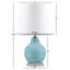 Lampe de table en verre soufflé tourbillon bleu turquoise Aqua
