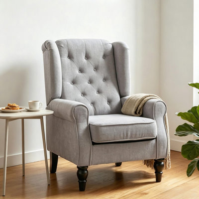 High Wingback Reading Chair,Accent Chair,Button Tufted Accent Chair(Only Accent Chair)