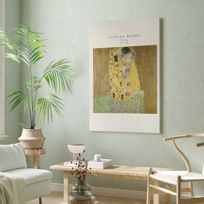 The Kiss by Klimt v2 Canvas Print in a Frame