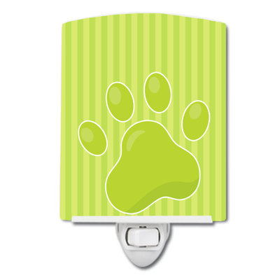 Puppy Pawprint Stripes Ceramic Night Light
