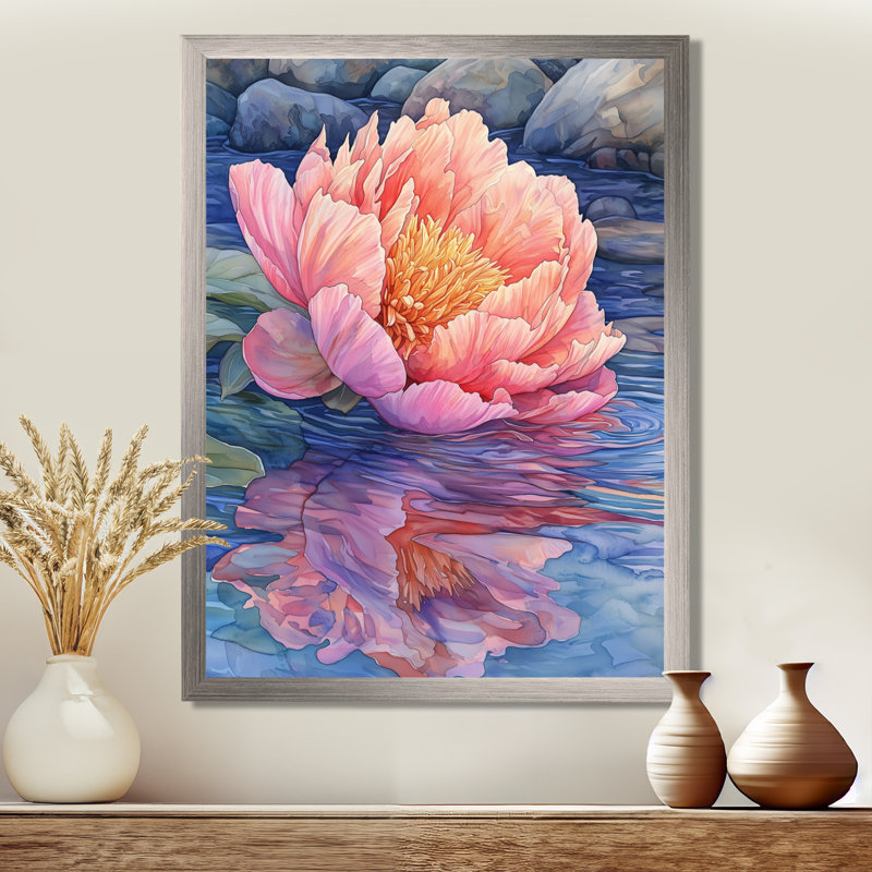 Chandeleur - salon d'art mural floral, H 40 po x l 30 po, Reproduction encadrée d'une seule photo, Argent argent