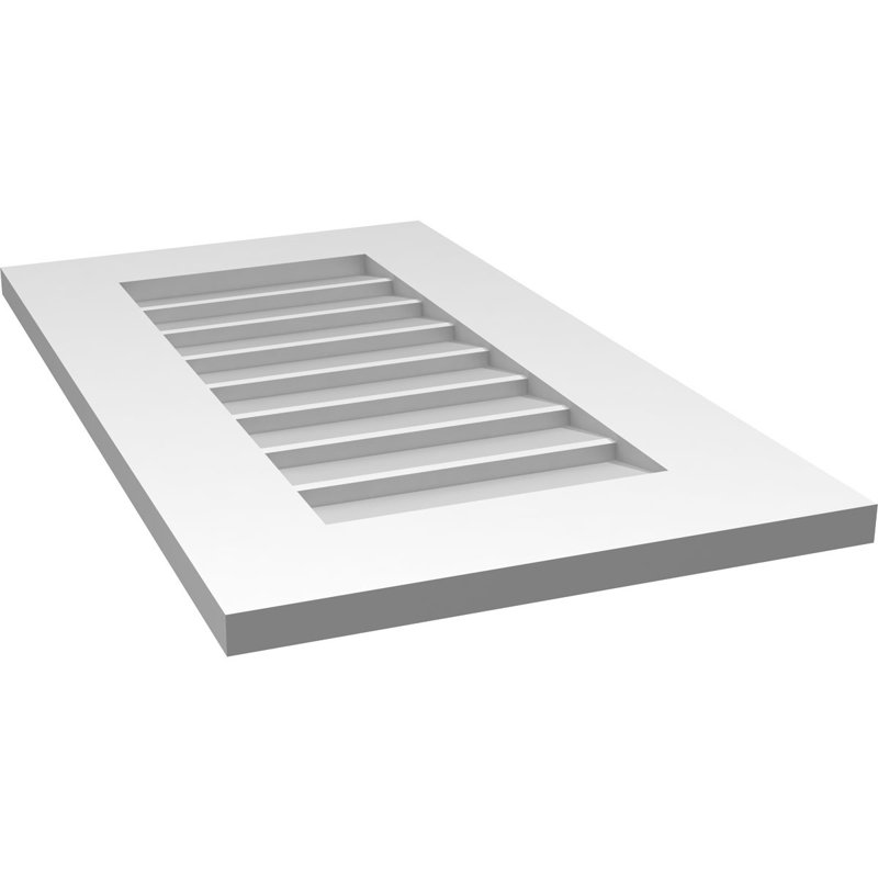 Vent à pignon rectangulaire en uréthane non-fonctionnel, H 28 po x l 16 po x P 1 po