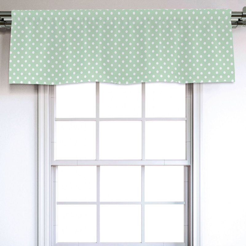 Sateen Polka Dots Ruffled Window Valance