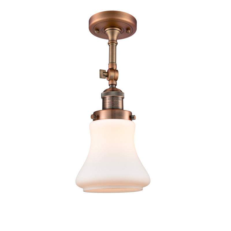 Plafonnier semi-encastré à 1 lumière de 6,25 po Edda, Cuivre antique, Blanc mat, Ampoule non incluse