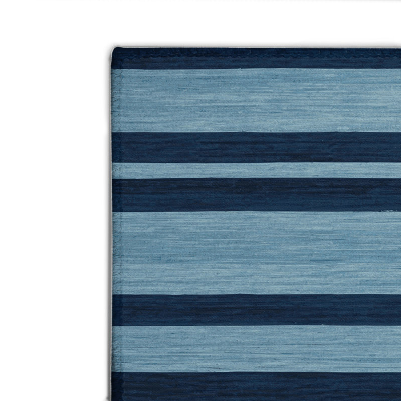 Tapis intérieur / extérieur bleu HorizontalStripes, Rectangulaire 2 pi x 3 pi
