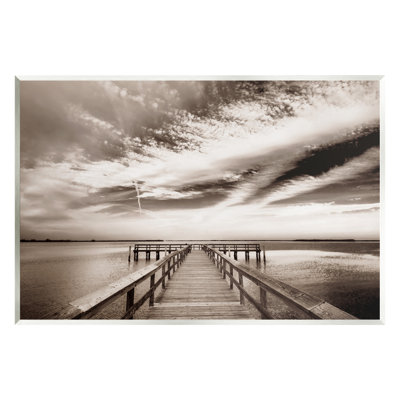 «Dock with Cloudy Sky» par Danita Delimont - reproduction d'art sur toile tendue