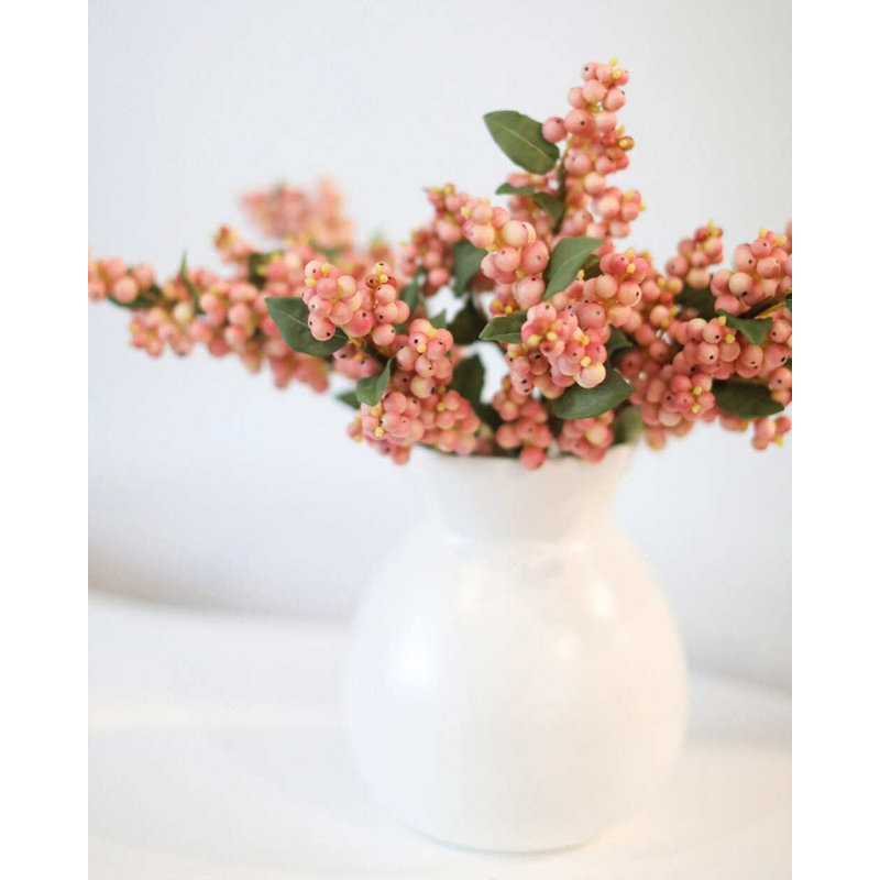 Cream White Snowberry 20.5", Pink