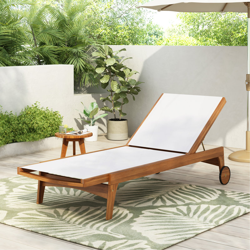 Chaise longue d'extérieur, Blanc