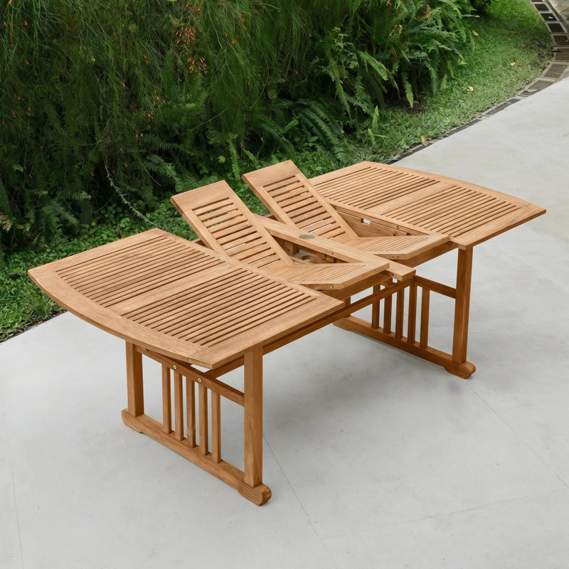 Teak Patio Dining Set with Extendable