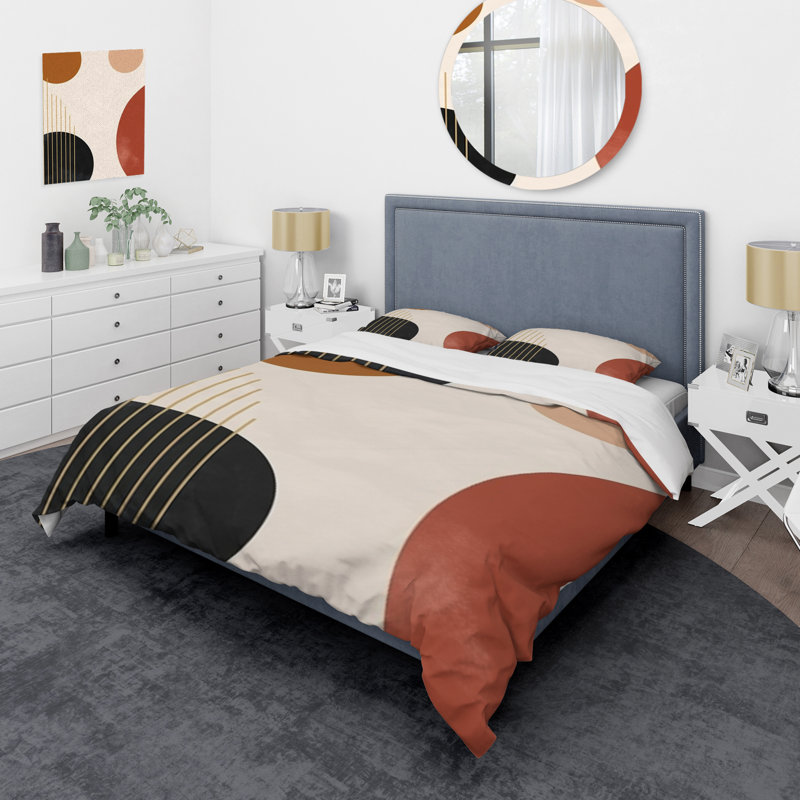 Ensemble de housse de couette beige minimaliste à motif bohème minimaliste 2