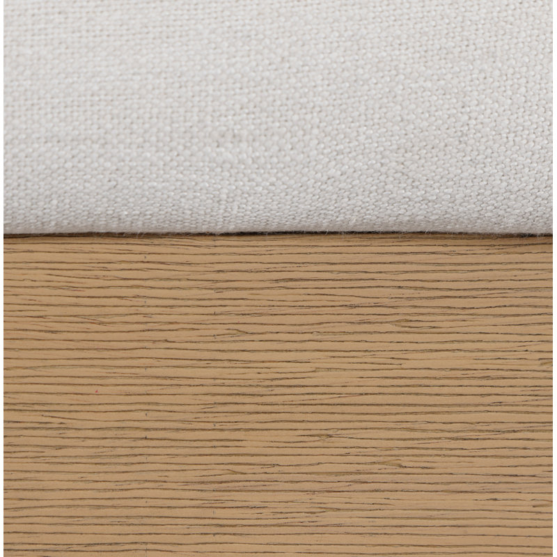 Lit à panneaux Codyn, Tissu texturé en lin crème, Simple